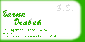 barna drabek business card